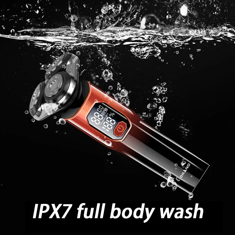 Nouveau ensemble de rasoir électrique pour hommes 4D 3 têtes rasoir étanche hommes silencieux portable tondeuse à barbe affichage intelligent rasoir pour hommes – Image 5