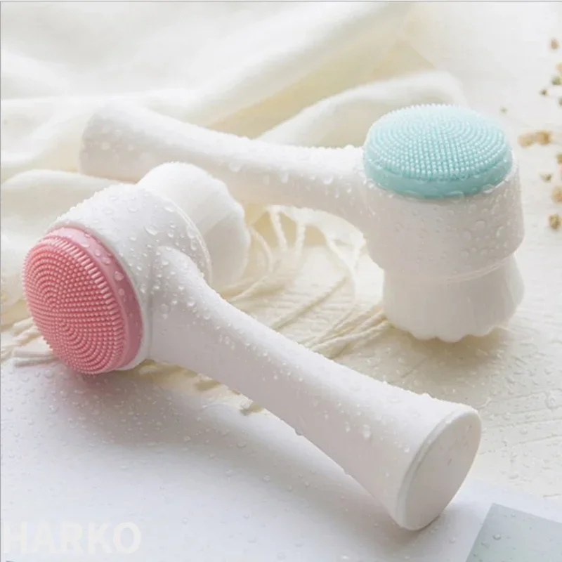 Brosse faciale en Gel de silice, nettoyant Double face pour le visage, produit pour éliminer les points noirs, nettoyeur de pores, brosse exfoliante pour le visage – Image 6