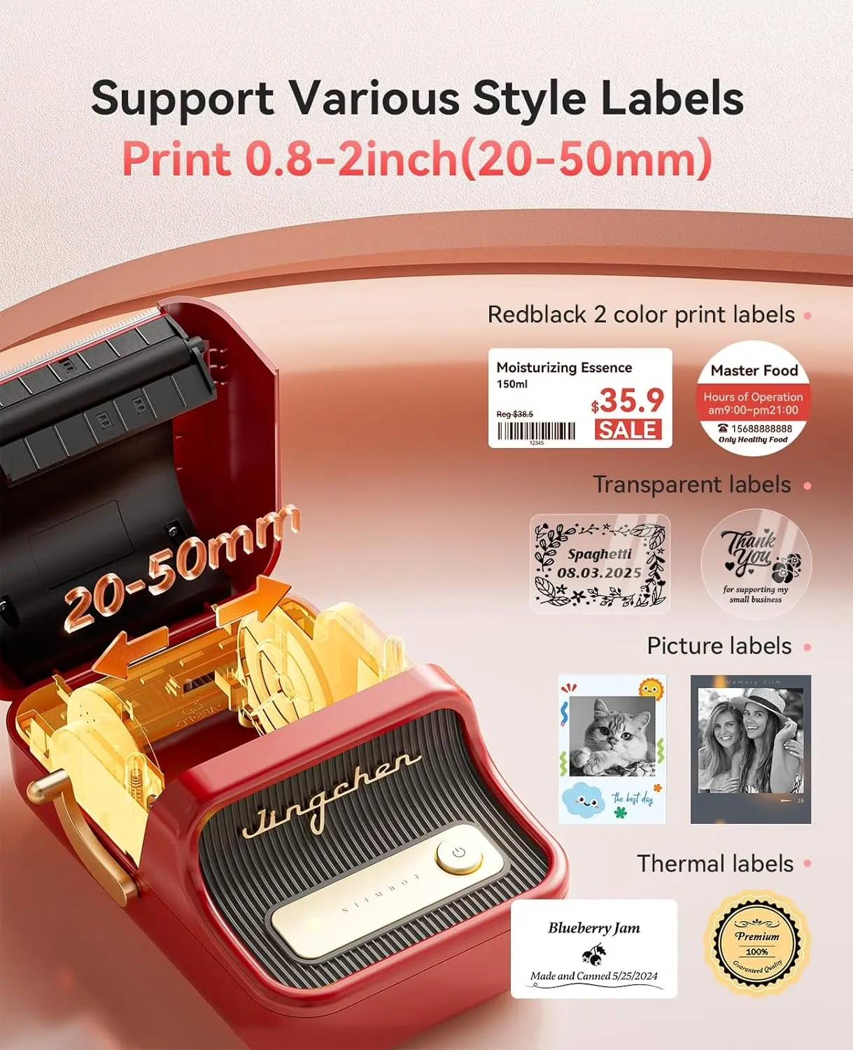 300 dpi Niimbot B21PRO étiqueteuse prix imprimante thermique Portable avec blanc/Transparent/couleur/étiquettes Photo pour boulangerie/affaires – Image 6