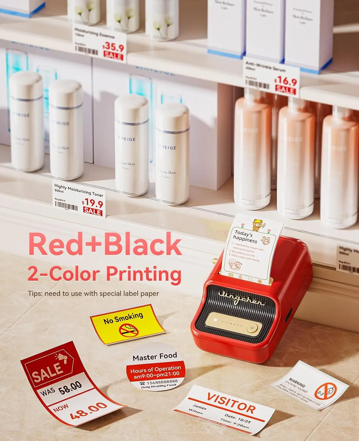 300 dpi Niimbot B21PRO étiqueteuse prix imprimante thermique Portable avec blanc/Transparent/couleur/étiquettes Photo pour boulangerie/affaires – Image 4