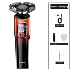 Nouveau ensemble de rasoir électrique pour hommes 4D 3 têtes rasoir étanche hommes silencieux portable tondeuse à barbe affichage intelligent rasoir pour hommes