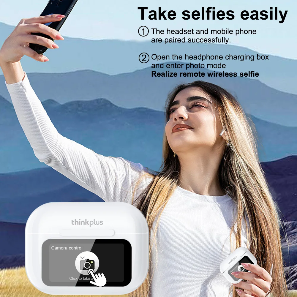 Original Thinkplus sans fil Bluetooth écouteurs ANC réduction du bruit écouteurs HD micro appel Gamer casques LED écran tactile contrôle – Image 6