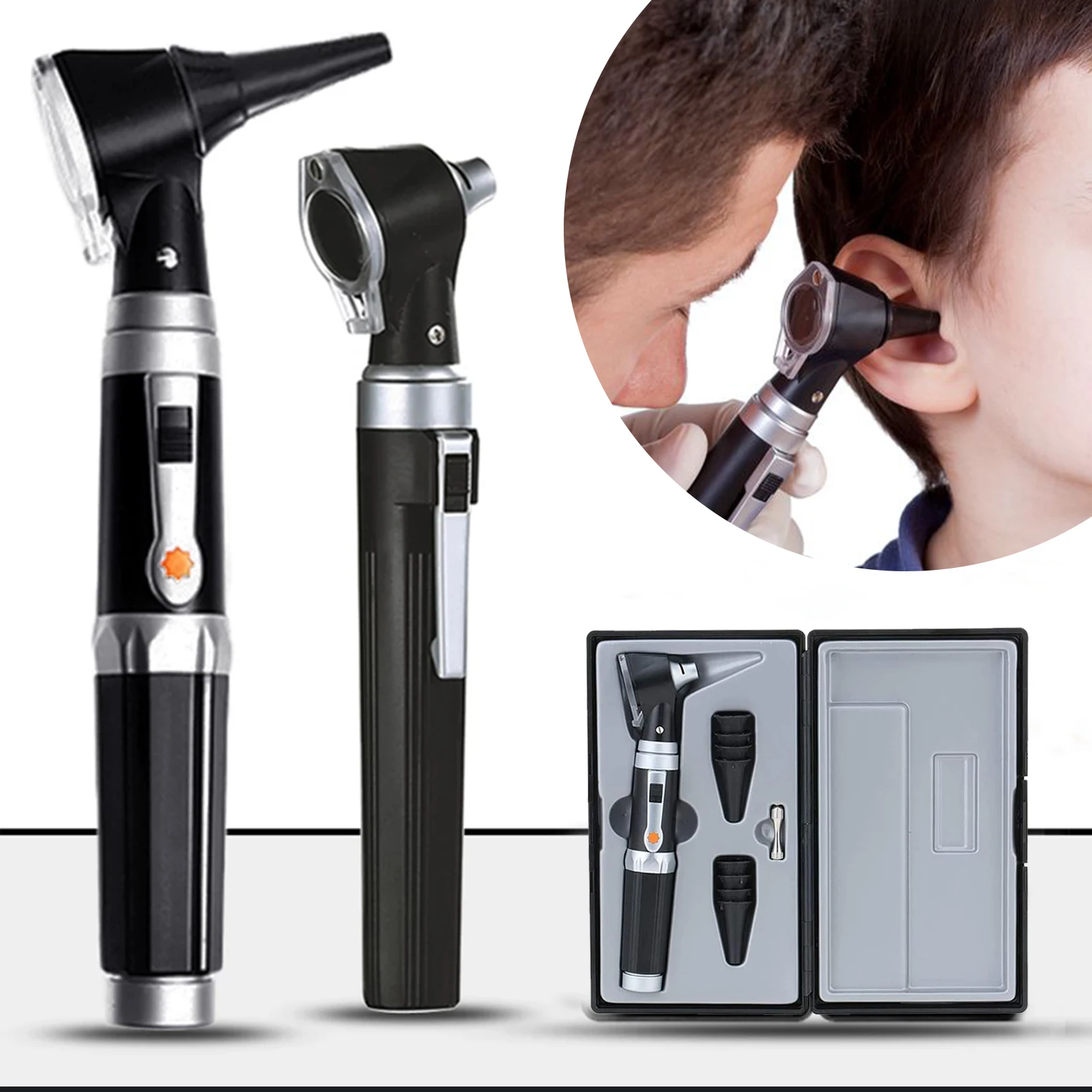 Otoscope - Lunette auriculaire avec lumière, détecteur d'infection auriculaire, parfait pour les soins infirmiers et les étudiants en médecine pour enfants, adultes et animaux de compagnie