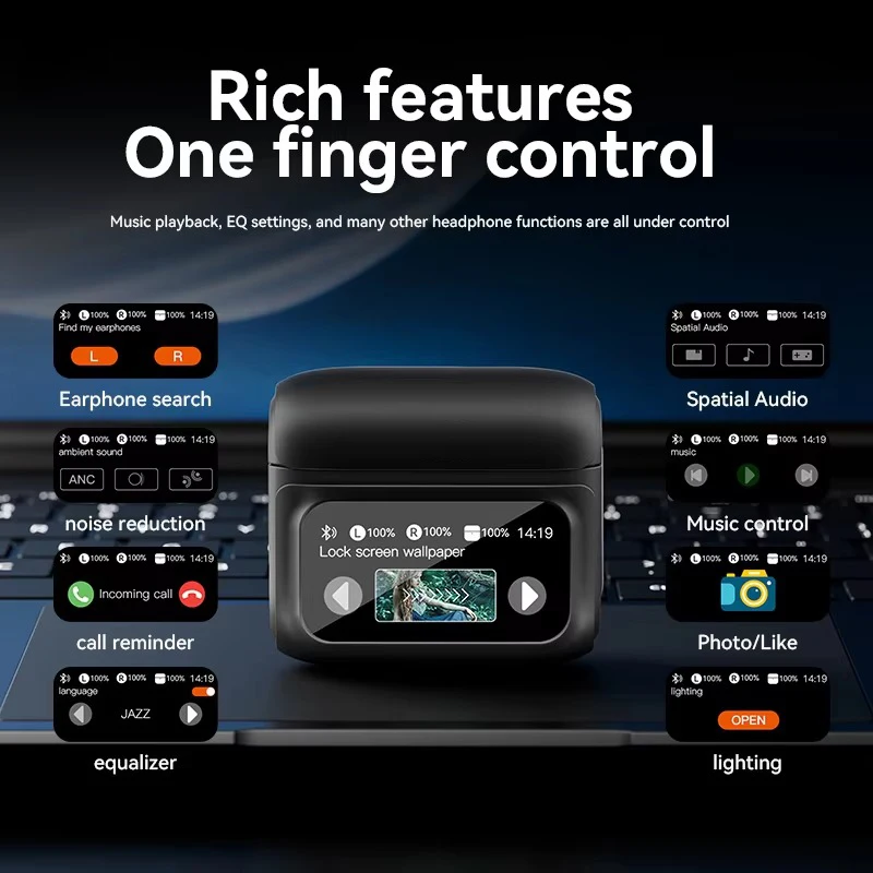 Pour Xiaomi ANC écouteurs sans fil Bluetooth écouteur écran tactile airpods contrôle actif réduction du bruit dans l'oreille casque – Image 3