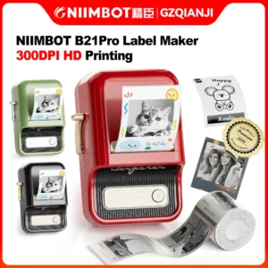 300 dpi Niimbot B21PRO étiqueteuse prix imprimante thermique Portable avec blanc/Transparent/couleur/étiquettes Photo pour boulangerie/affaires