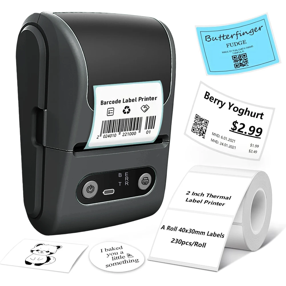 Imprimante d'étiquettes thermique Compatible Bluetooth, imprimante de codes à barres Portable pour le bureau, la maison et les affaires – Image 4