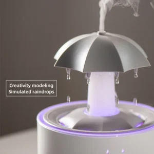 Humidificateur de pluie en nuage, diffuseur d'huile essentielle et d'arôme de gouttes de pluie, veilleuse avec télécommande, fontaine de bureau, son de goutte d'eau pour la maison