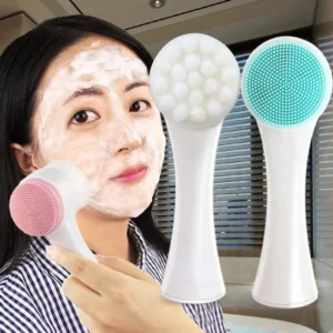 Brosse faciale en Gel de silice, nettoyant Double face pour le visage, produit pour éliminer les points noirs, nettoyeur de pores, brosse exfoliante pour le visage
